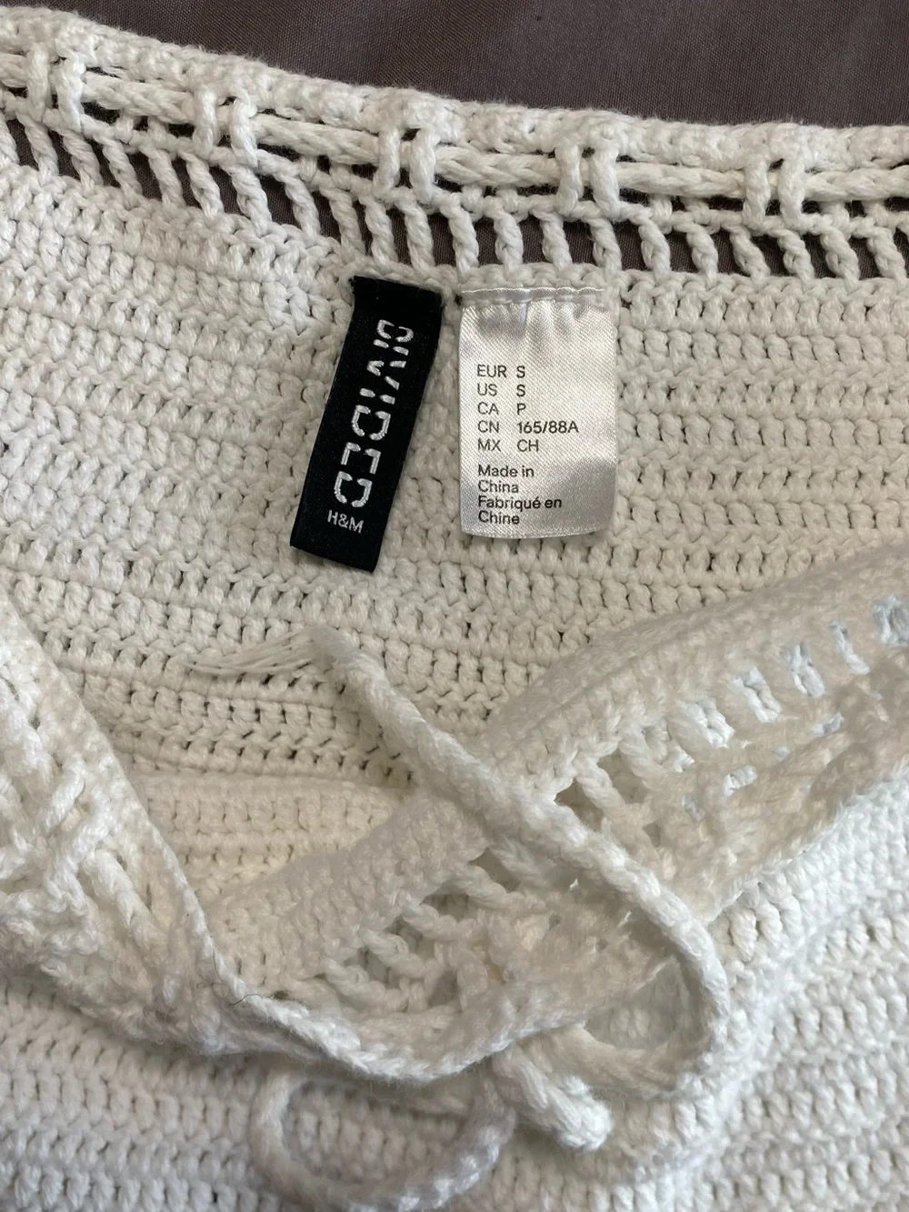 H&M Divided Crochet Knit Crop Top 100% cotton S